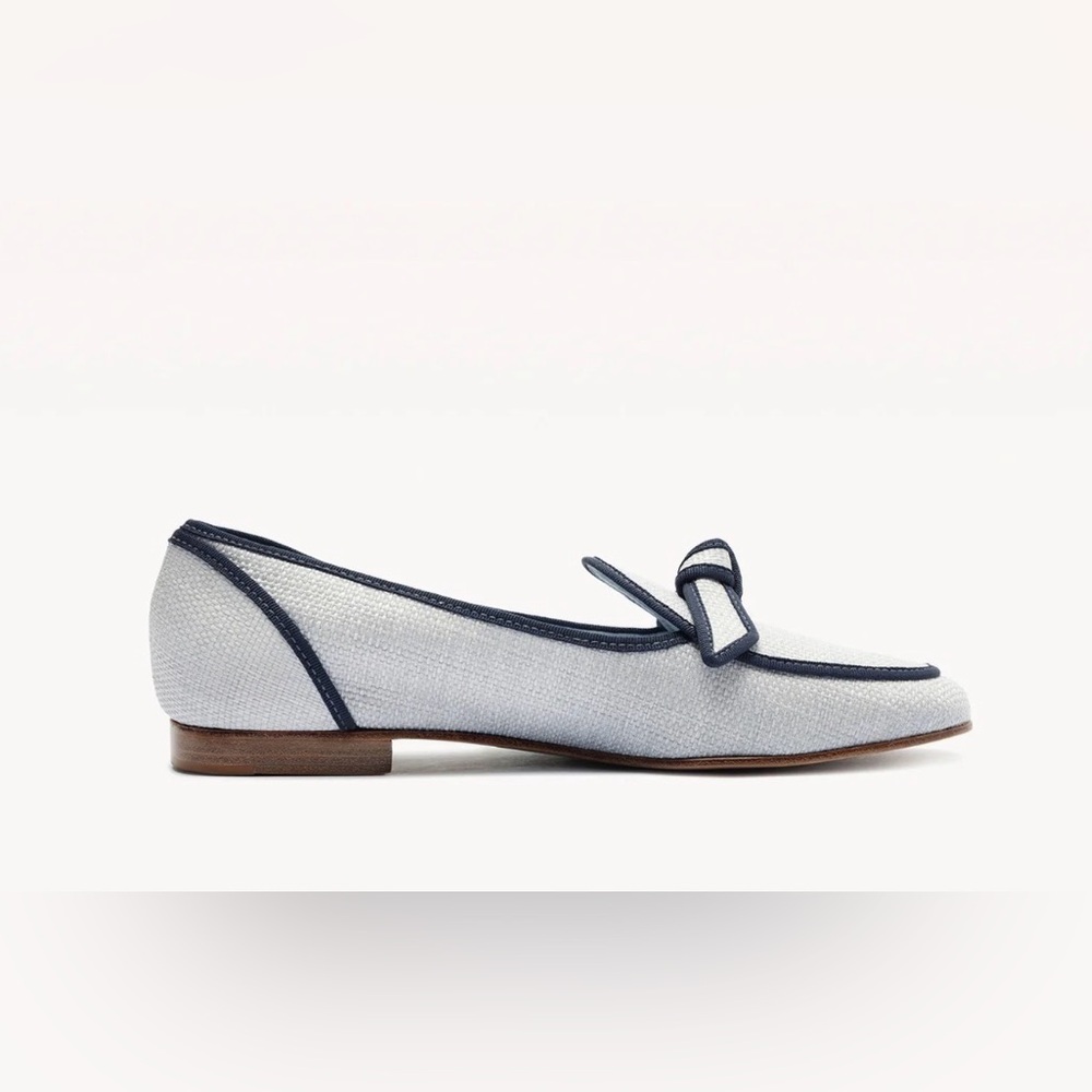 Alexandre Birman Blue GROSGRAIN RAFFIA LOAFER